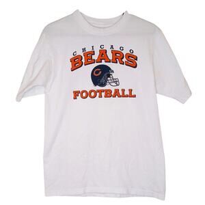 Reebok Men's S Chicago Bears Fan‎ T-Shirt Short Sleeve White Graphic Logo Cotton